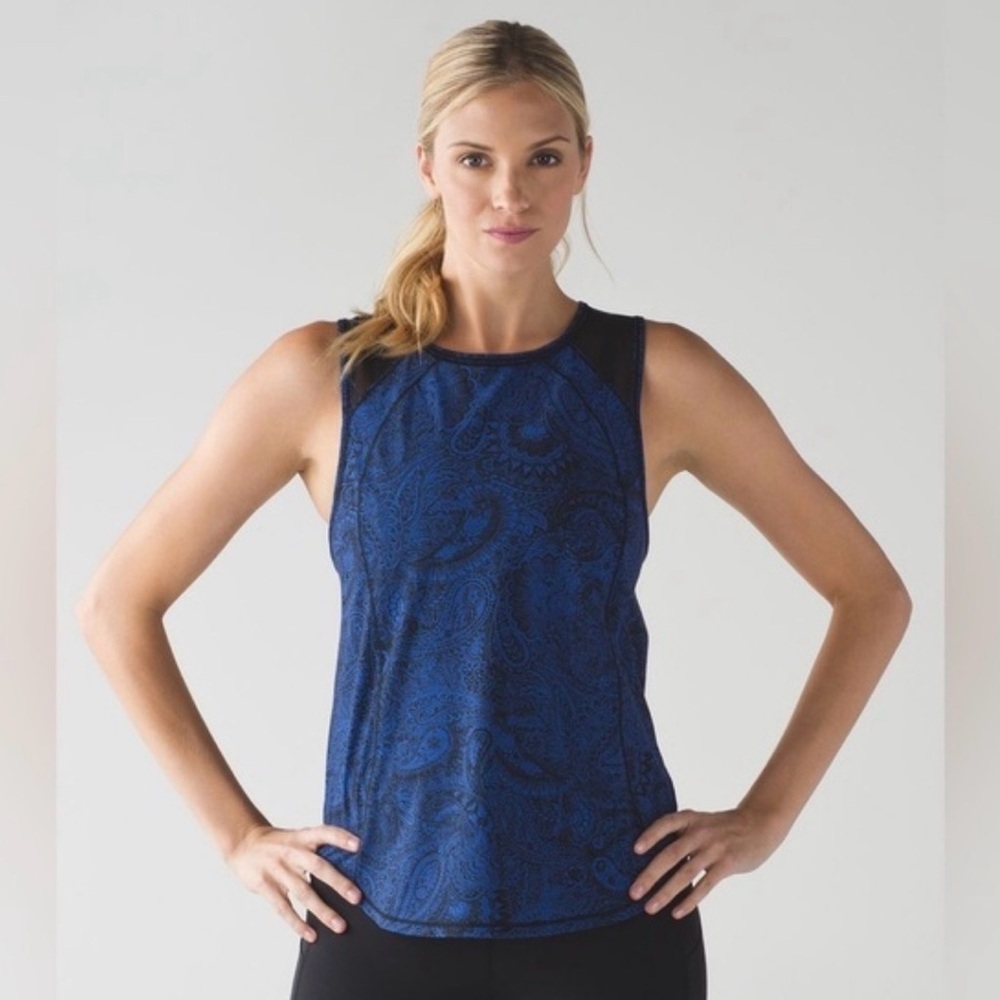 Women’s Blue Paisley Performance Tank Top